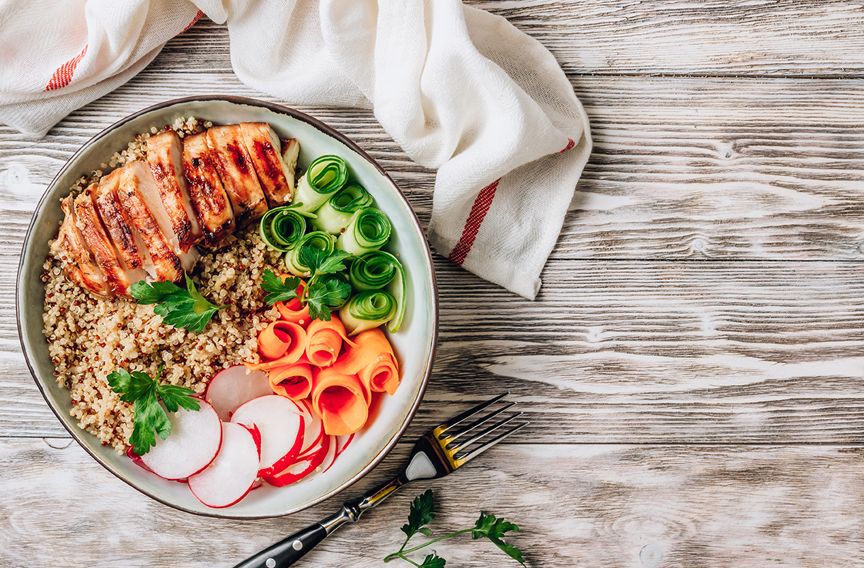 Marinated Grilled Chicken with Wild Rice Bowl