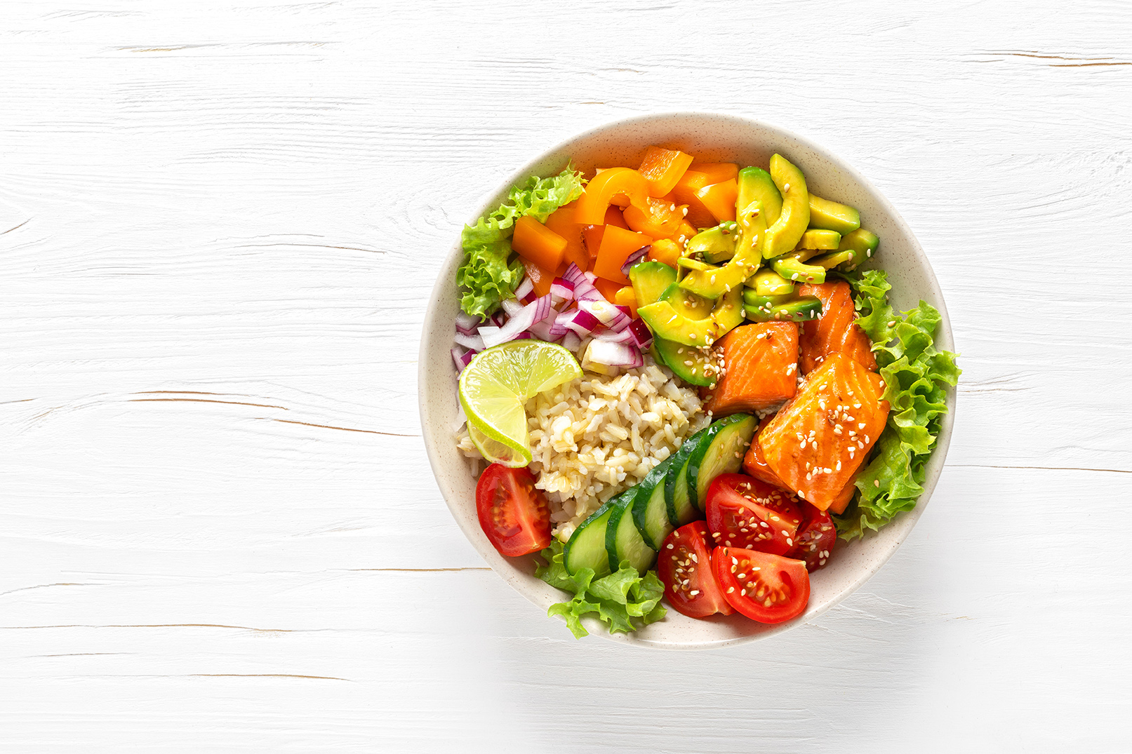 Salmon Avocado Rice Bowl