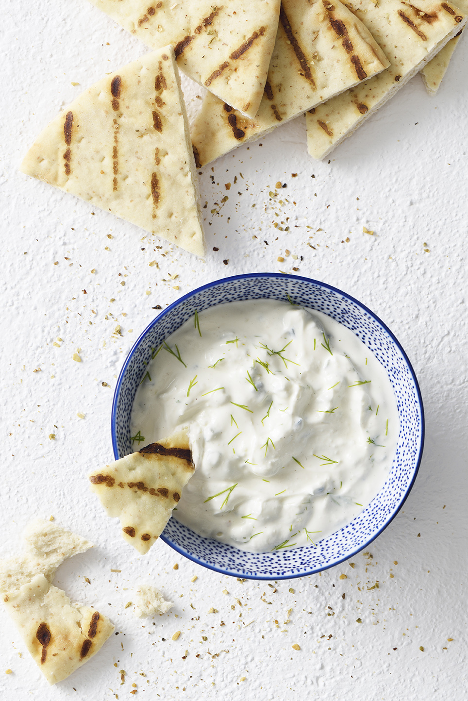 Pita Chips with Authentic Greek Tzatziki